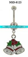Wholesale Christmas Bell stainless steel navel ring body jewelry/jewellery piercing