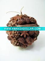 Wholesale CADL296 Pinecone Christmas Art Candles