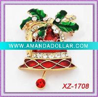 Wholesale XZ-1708 Christmas Brooch;Jingle bell brooch