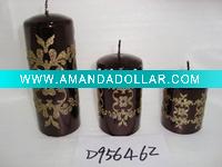 Wholesale christmas metallic shining candle