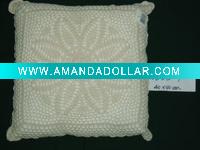 plain crocheted cushion