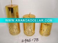 christmas metallic shining candle