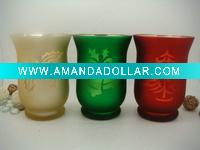 Wholesale hurricane silver plated glass candle holder with Xmas design color for christmas gifting manufacturer