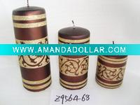 Wholesale christmas metallic shining candle