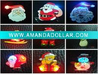 Wholesale LED flashing christmas santa,snowman,christmass tree pins/badge