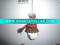 Wholesale LCD0804052 7*7*12cm snowman oranment w/cone piece/bell/scarf
