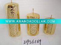Wholesale christmas metallic shining candle
