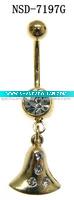 Wholesale Chrisrmas Bell stainless steel navel belly body jewelry piercing