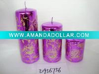 Wholesale christmas metallic shining candle