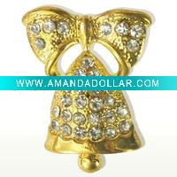Wholesale Gold Crystal bell lapel pins/badge