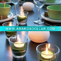 round glass candle