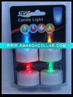Wholesale LED muticolor flicking tealight in blister card