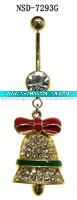 Wholesale Lovely Christmas Bell stainless steel navel body jewely/jewellery piercing