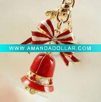 Wholesale Fashion Metal Swaroski Rhinstone Christmas Bell Key Chain , Key Ring SY12611
