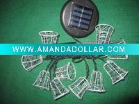 solar string light with christmas bell