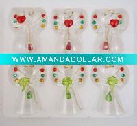Wholesale Set of 6 glass christmas angel bell