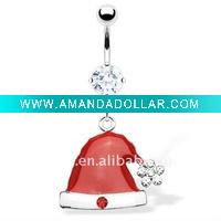 Wholesale Christmas Cap Belly Button Ring,Belly Ring,Body Jewelry C1951
