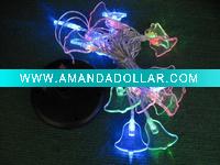 Wholesale solar led fairy lights with christmas bell