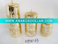 Wholesale christmas metallic shining candle