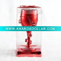 red floating candle