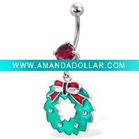 Wholesale 316L steel rings Christmas gift navel body piercing jewelry