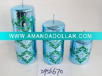 christmas metallic shining candle