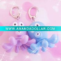 Wholesale squid shape christmas led light animals,christmas keychain plastic