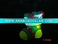 Wholesale Flashing magnetic badge with christmas boots shape