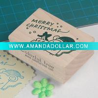 wooden rubber Christmas stamp