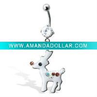 Wholesale Rudolph Christmas Belly Button Ring,Belly Ring,Navel Ring C1959