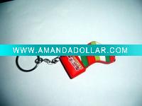 Wholesale business gift---light soft keychain/christmas boot shape keychains