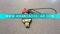 PVC hanging drop with silver powder/mini phone ornament drops