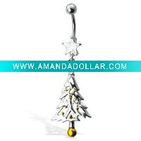 Wholesale Christmas Tree Belly Button Ring,Belly Ring,Navel Ring C1956