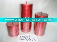 Wholesale art red pillar candle,christmas candle,metal decorative candle, candle ornament, craft decoration candle,gift candle