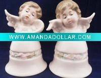 Wholesale 4.2''ceramic bell with angle for wedding/birthday gifts/holiday decoration Nuojie C1-B01