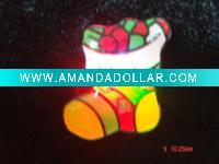 Wholesale Flashing badge in Christmas sock shape