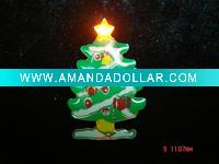 Wholesale LED Flashing Christmas tree shape badge/pin