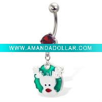 Wholesale Rudolph Christmas Belly Button Ring,Belly Ring,Navel Ring C1960