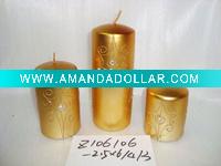 Wholesale christmas matt gold candle,christmas candle,metal decorative candle, candle ornament, craft decoration candle,gift candle