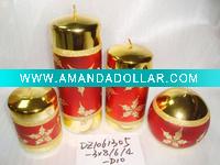 Wholesale christmas metallic shining candle,christmas candle,metal decorative candle, candle ornament, craft decoration candle,gift candle