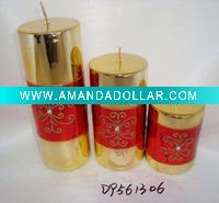 Wholesale christmas metallic shining candle,christmas candle,metal decorative candle, candle ornament, craft decoration candle,gift candle