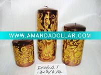Wholesale christmas metallic shining candle,christmas candle,metal decorative candle, candle ornament, craft decoration candle,gift candle
