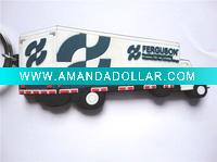 Wholesale Car shaped 3D soft keychain with LED/business gifts keychains
