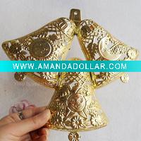 Wholesale Golden Plated Christmas Tinker Hollow bell Jingle bell charms pendants