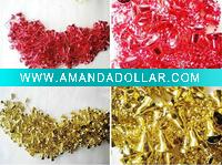 Wholesale house place decorative plastic Christmas plastic bells bead chain garland
