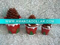 Wholesale Decorative craft xmas winter craft candle