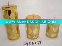 Wholesale hot selling candle promotion candle golden pillar candle