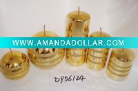 Wholesale hot selling candle wax golden ball pillar candle