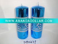 Wholesale shining bule candle pillar candle xmas candle promotion candle