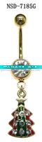 Wholesale Fancy Stainless Steel Christmas tree navel belly bing body jewelry/jewellery piercing